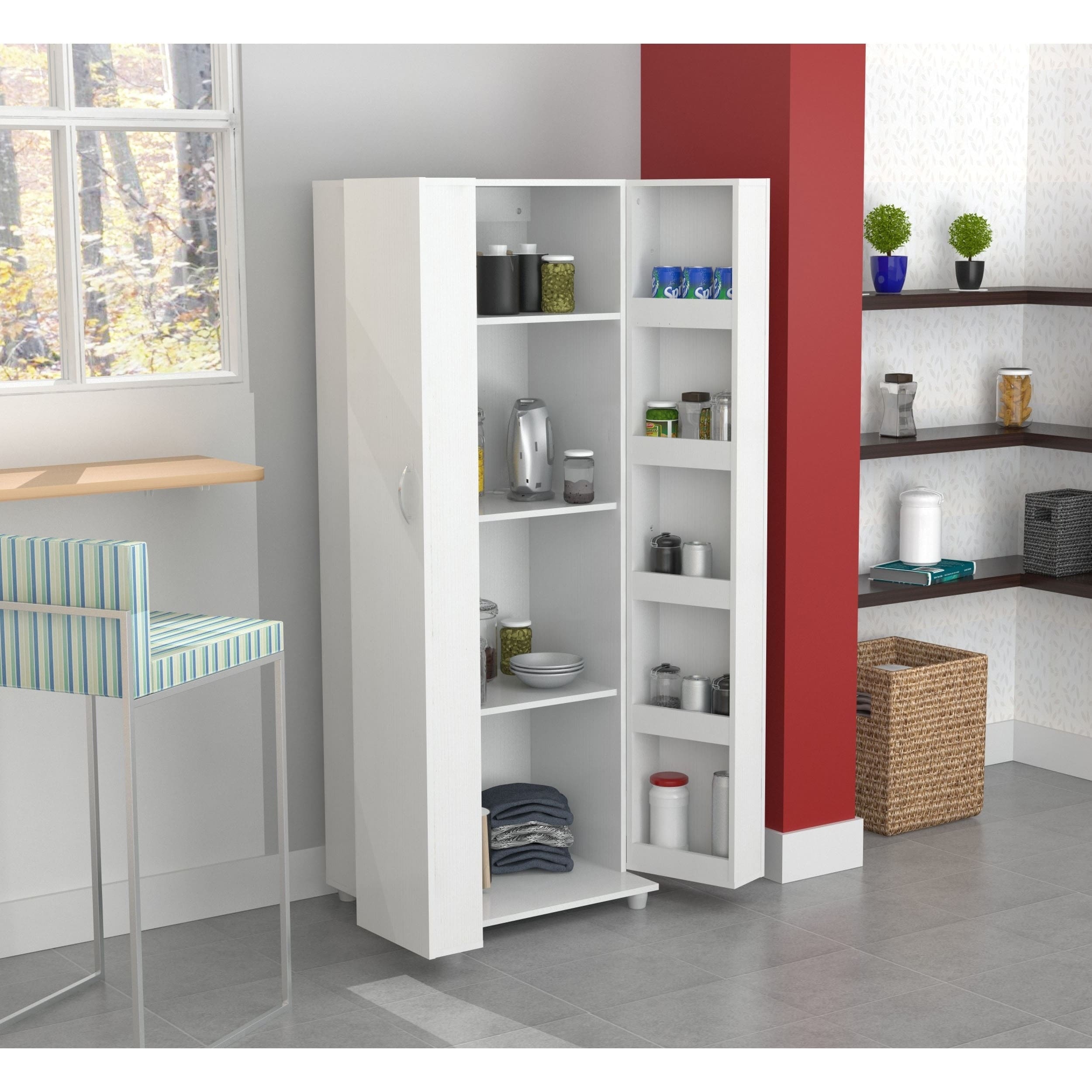 Inval Laricina White Kitchen Storage Cabinet Overstock 9989267