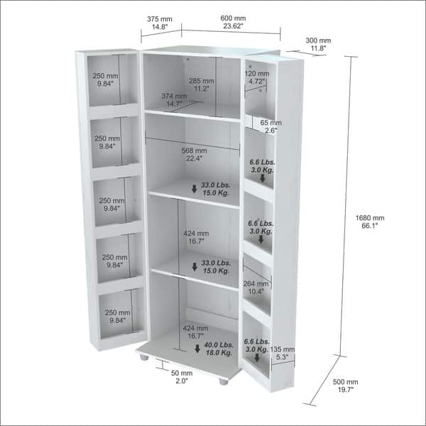 Shop Inval Laricina White Kitchen Storage Cabinet Overstock 9989267