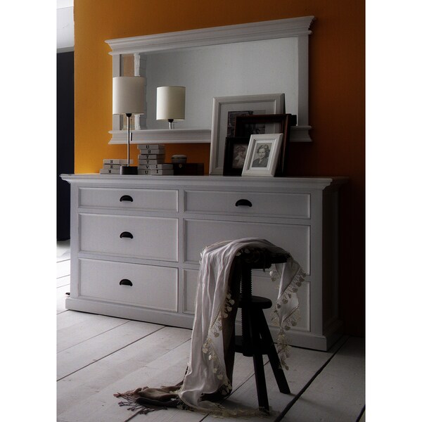 NovaSolo Mahogany Landscape Mirror - White
