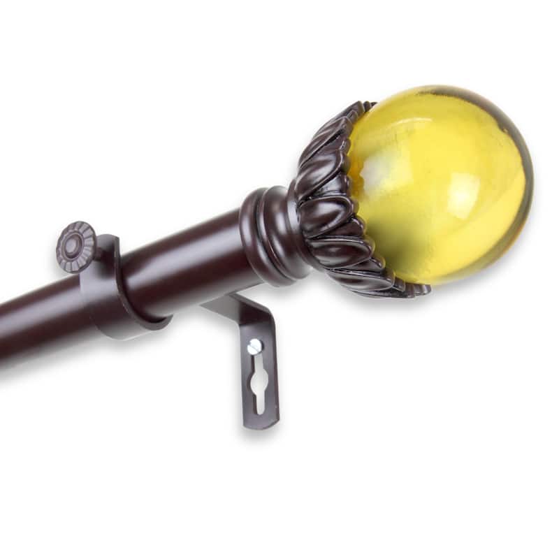 InStyleDesign Cassava Adjustable Curtain Rod - 28 to 48 inches - Mahogany