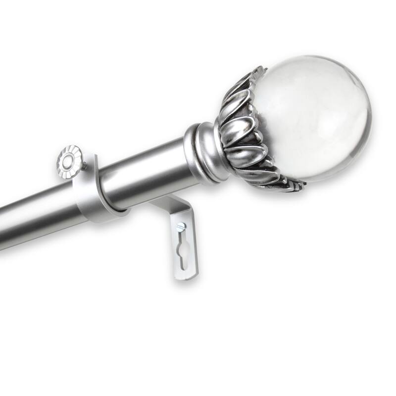 InStyleDesign Cassava Adjustable Curtain Rod - 28 to 48 inches - satin nickel