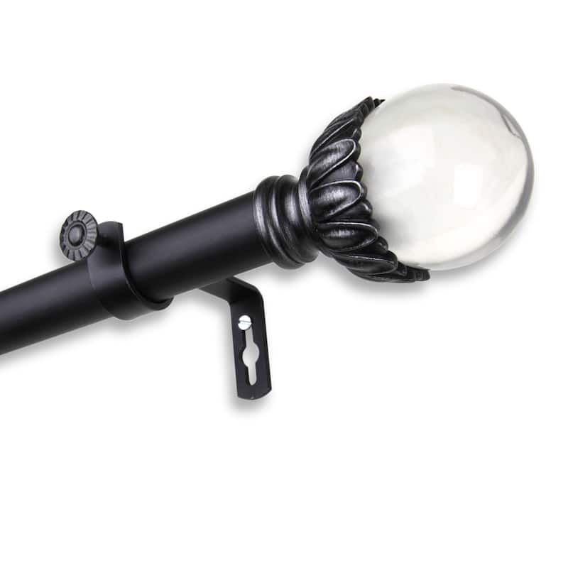 InStyleDesign Cassava Adjustable Curtain Rod - 28 to 48 inches - Black