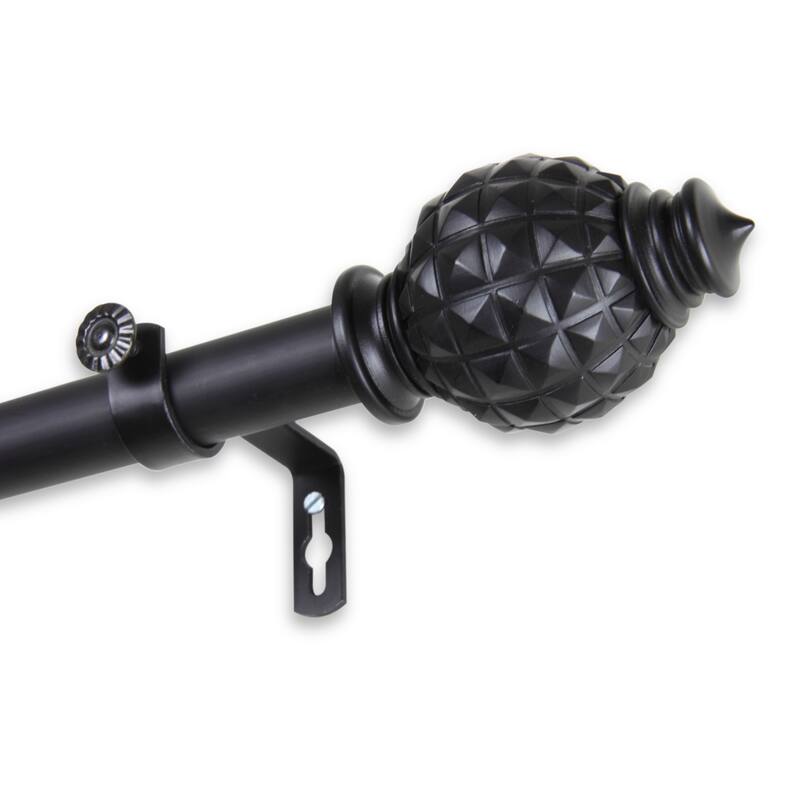 InStyleDesign Thalia Adjustable Curtain Rod - 28 to 48 inches - Black