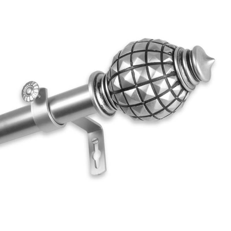 InStyleDesign Thalia Adjustable Curtain Rod - 28 to 48 inches - satin nickel