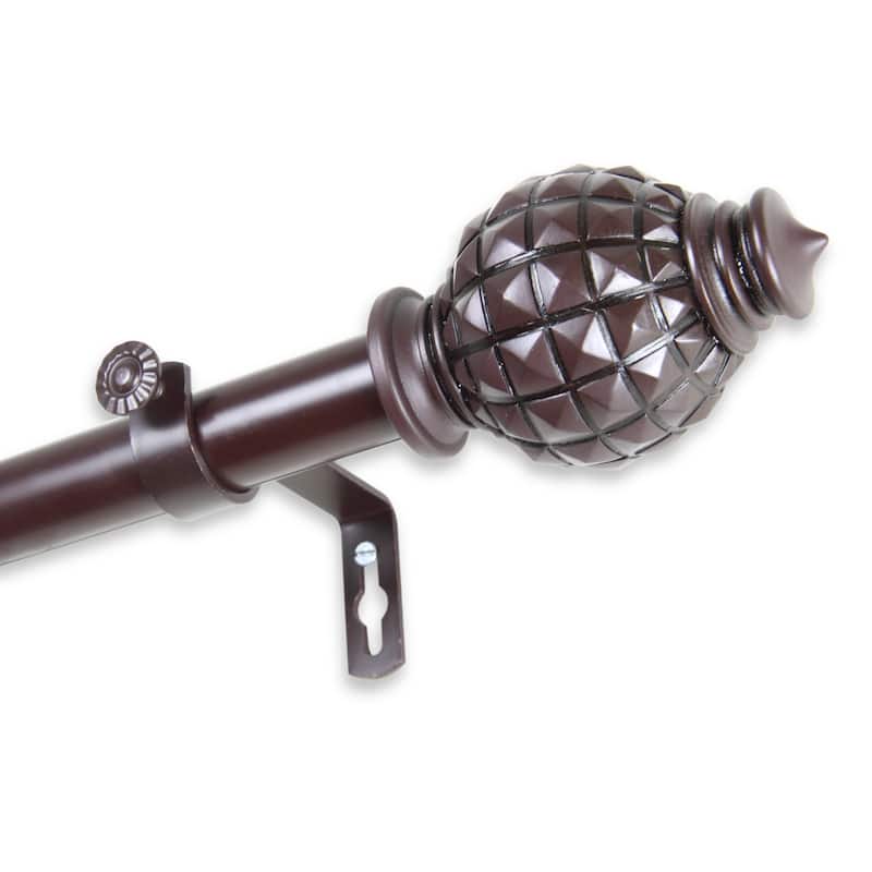 InStyleDesign Thalia Adjustable Curtain Rod - 28 to 48 inches - Mahogany