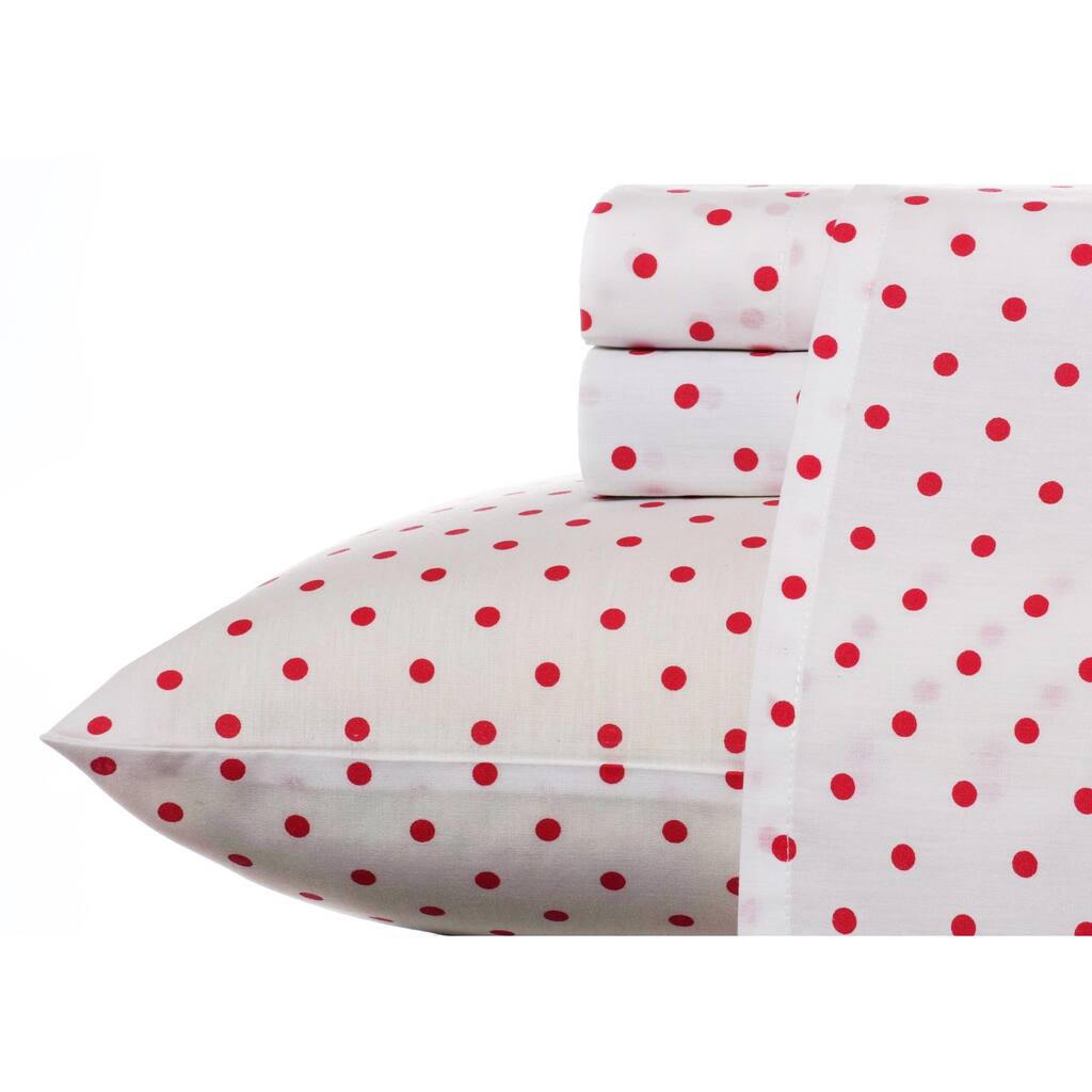 Teen Vogue Polka Dot Raspberry Wrinkle-Resistant Sheet Set