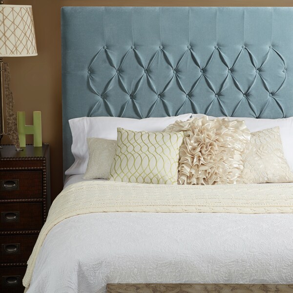 Humble + Haute Halifax Velvet Sky Blue Tall Queen Diamond Tufted