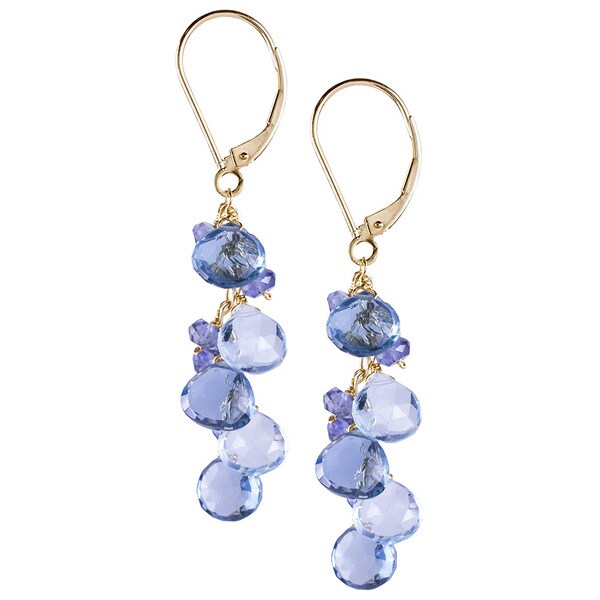 14k Gold Swiss Blue Topaz Dangle Earrings Free Shipping Today 14k Gold Swiss Blue Topaz Dangle Earrings
