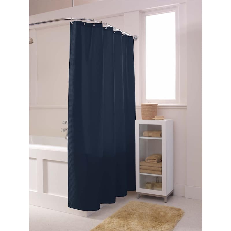 Maytex Waffle Spa Fabric Shower Curtain