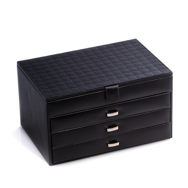 black jewelry box with drawers