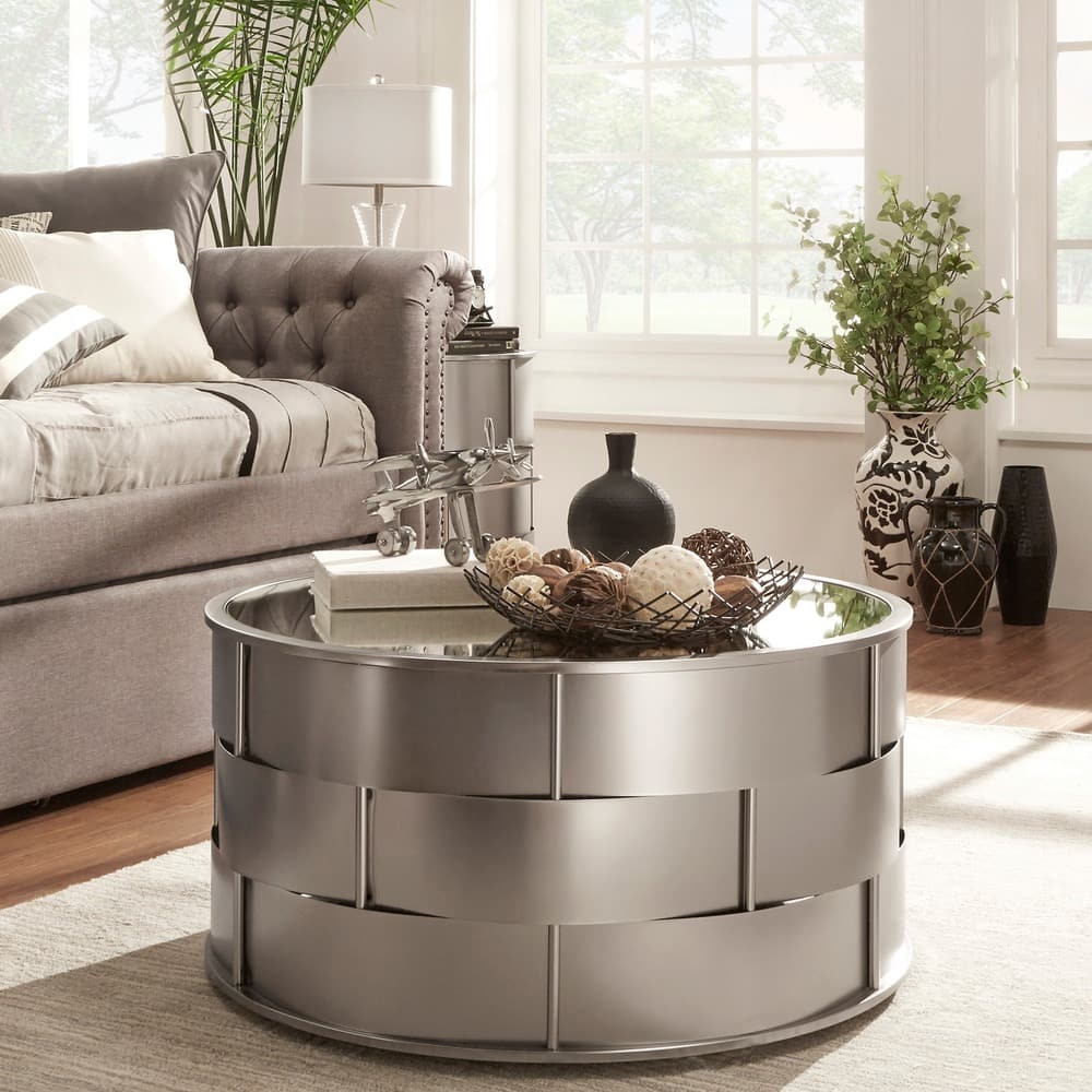 Hayes Mirror Top Metal Accent Coffee Table by iNSPIRE Q Bold