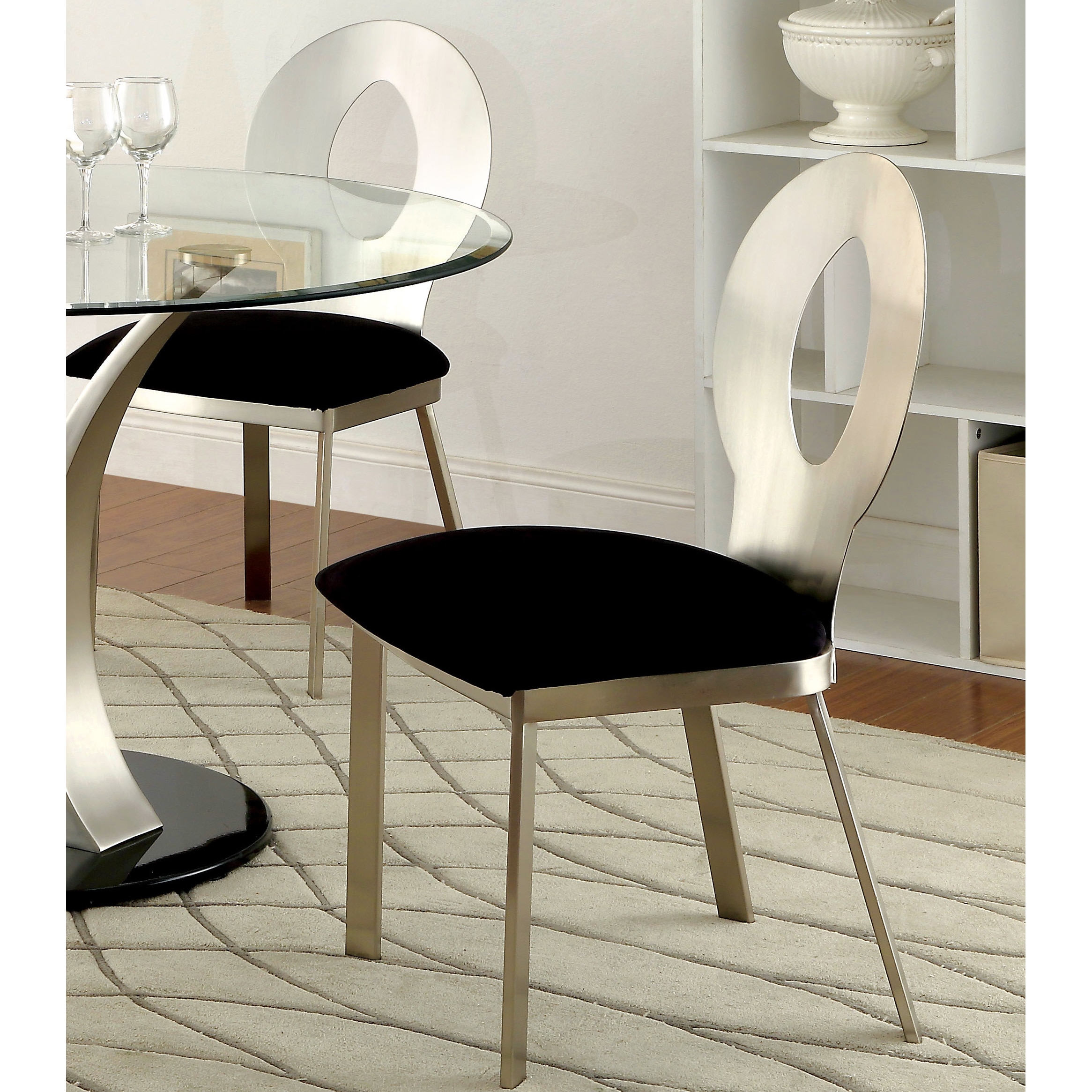 Furniture of America Zaia Contemporary Silver Dining Chairs Silver 17