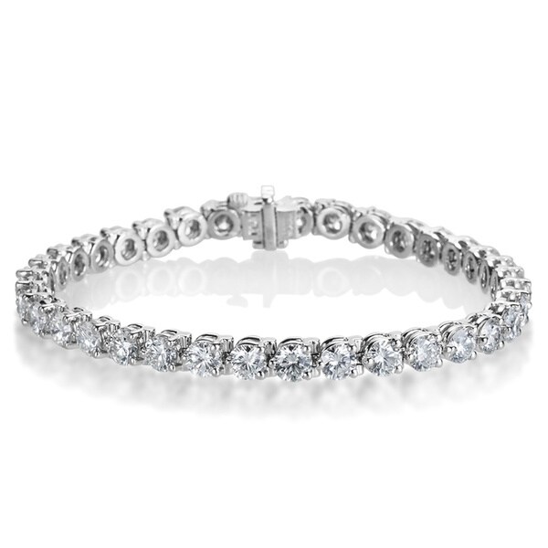 SummerRose Platinum 10 7/8ct TDW Diamond Tennis Bracelet - White
