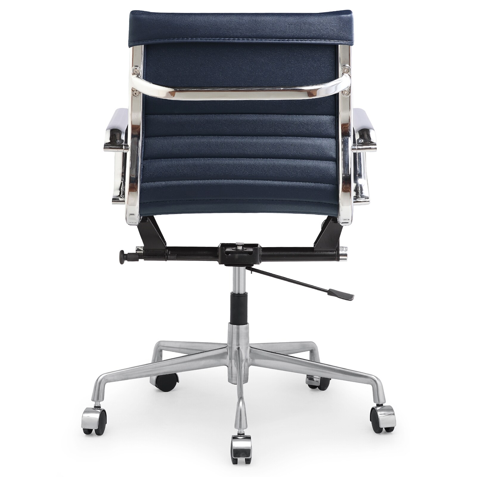 Navy blue leather online office chair