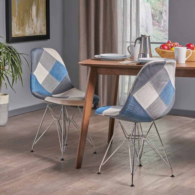 Wilmette Patchwork Fabric Chair by Christopher Knight Home (Set of 2)