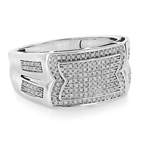 Luxurman 10k Gold Men's 1/2ct TDW Diamond Wedding Band