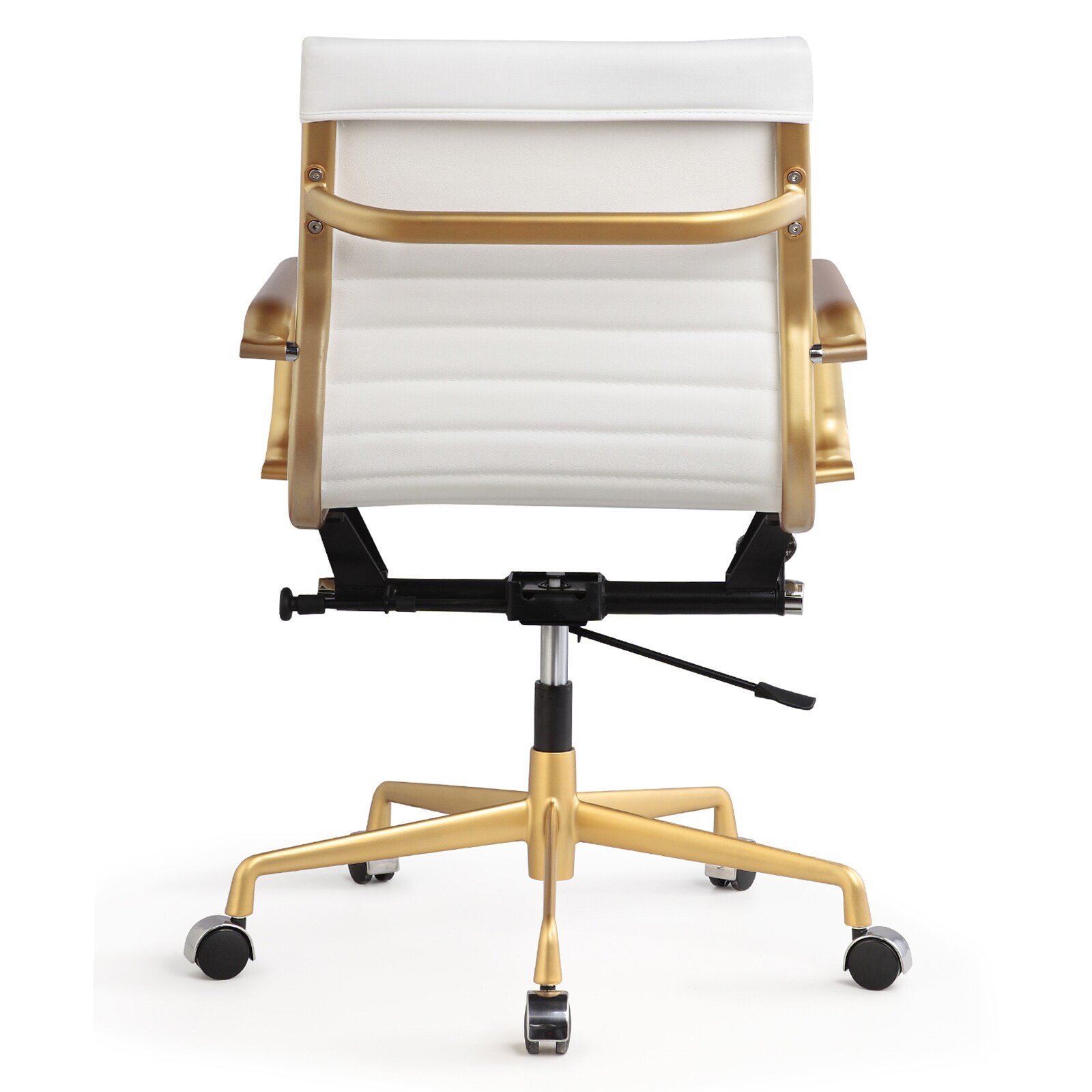 Shop M348 Vegan Leather Office Chair Gold White Overstock 9995726