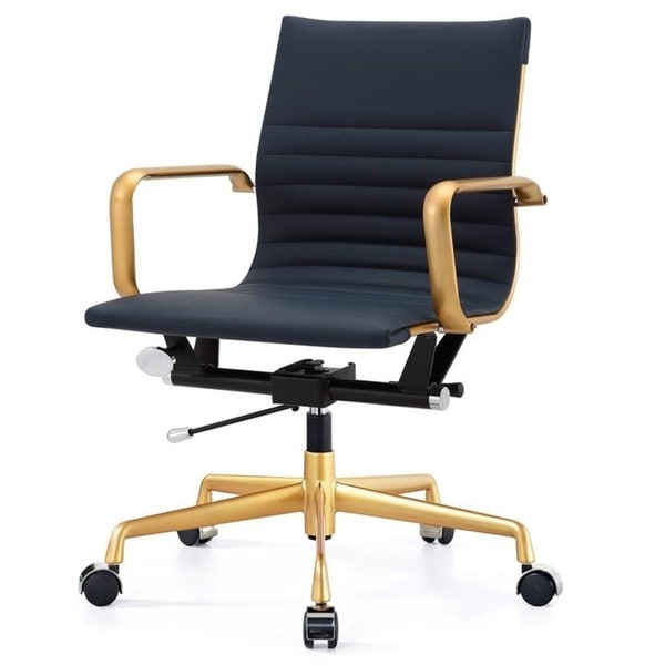 navy gold office chair