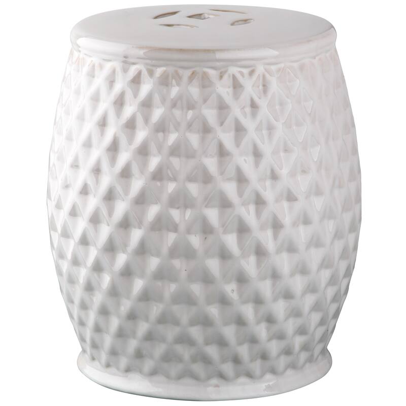 SAFAVIEH Kids Cream Harlequin Cream Petite Ceramic Decorative Garden Stool