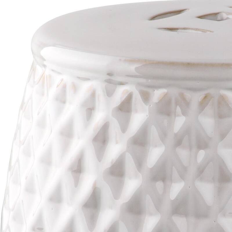 SAFAVIEH Kids Cream Harlequin Cream Petite Ceramic Decorative Garden Stool