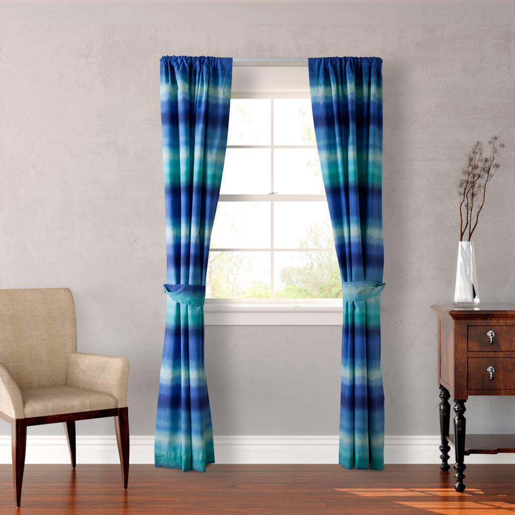 Teen Vogue Electric Beach Blue 4-Piece Window Panel Set - 46 x 84