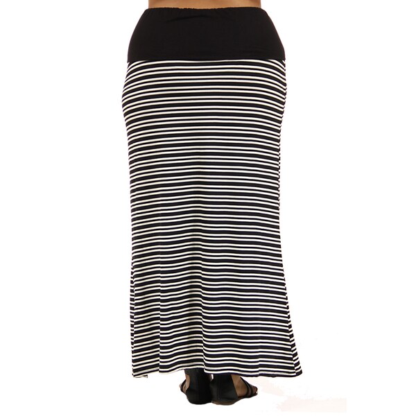 black and white striped skirt plus size
