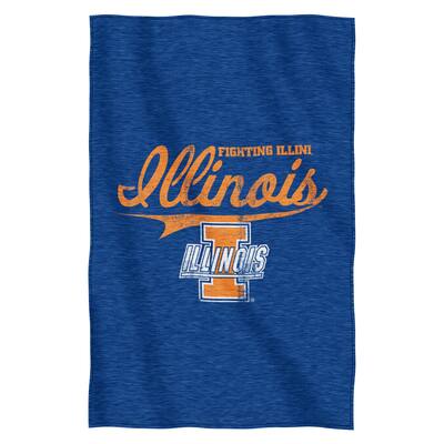 Illinois Sweatshirt Throw Blanket