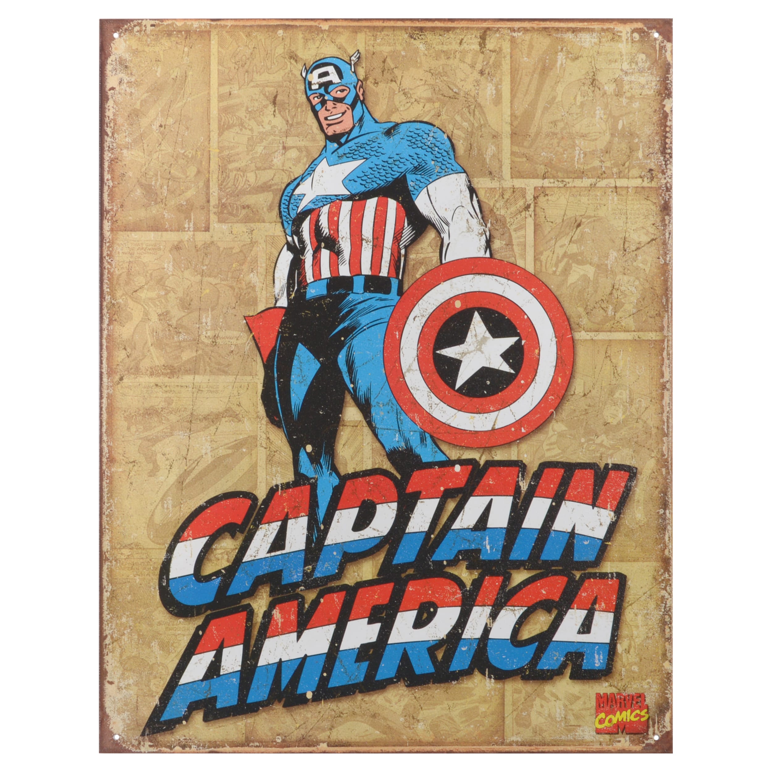 Vintage Decorative 'Captain America Retro Panels' Pre-punched