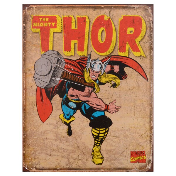 Vintage Metal Art Decorative 'Thor Retro' Tin Sign - Bed Bath