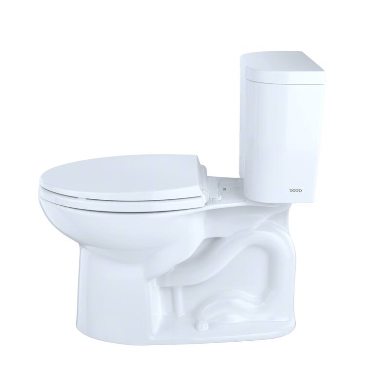 Toto Entrada Two-Piece Elongated 1.28 GPF Universal Height Toilet, Cotton White (CST244EF#01)