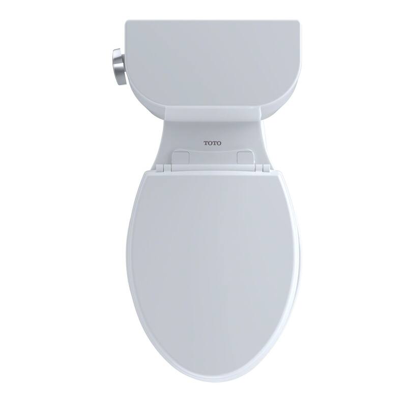 Toto Entrada Two-Piece Elongated 1.28 GPF Universal Height Toilet, Cotton White (CST244EF#01)