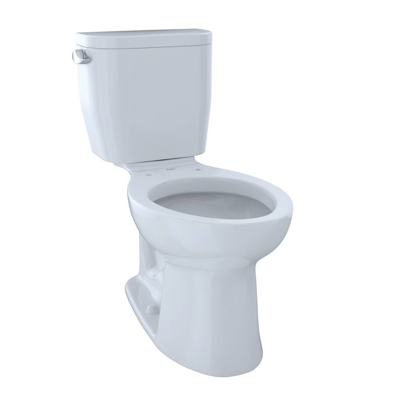 Toto Entrada Two-Piece Elongated 1.28 GPF Universal Height Toilet, Cotton White (CST244EF#01)