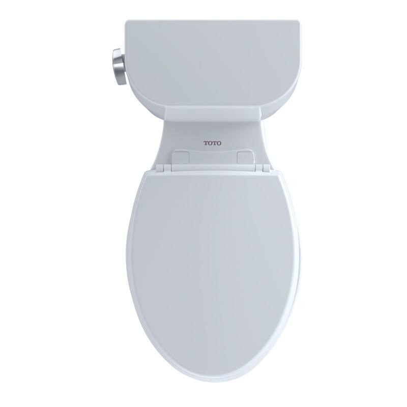 Toto Entrada Two-Piece Elongated 1.28 GPF Universal Height Toilet, Cotton White (CST244EF#01)