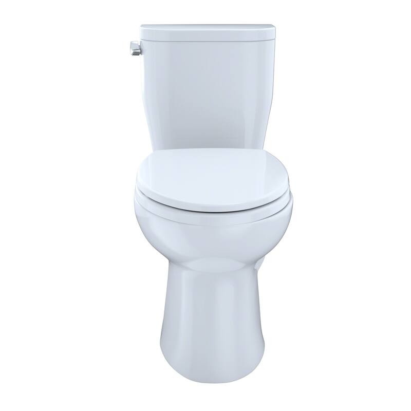 Toto Entrada Two-Piece Elongated 1.28 GPF Universal Height Toilet, Cotton White (CST244EF#01)