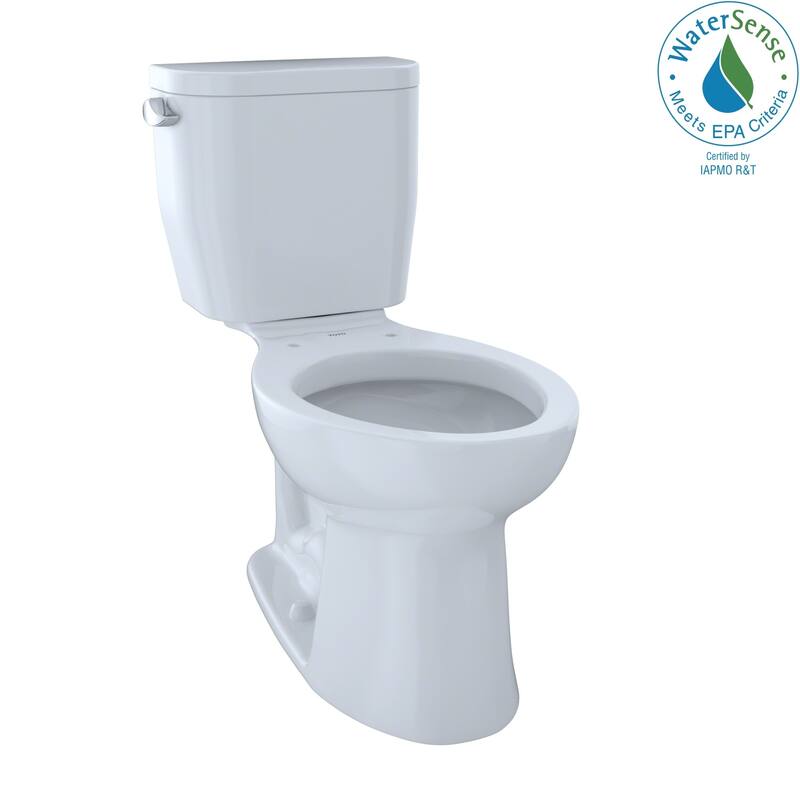 Toto Entrada Two-Piece Elongated 1.28 GPF Universal Height Toilet, Cotton White (CST244EF#01)