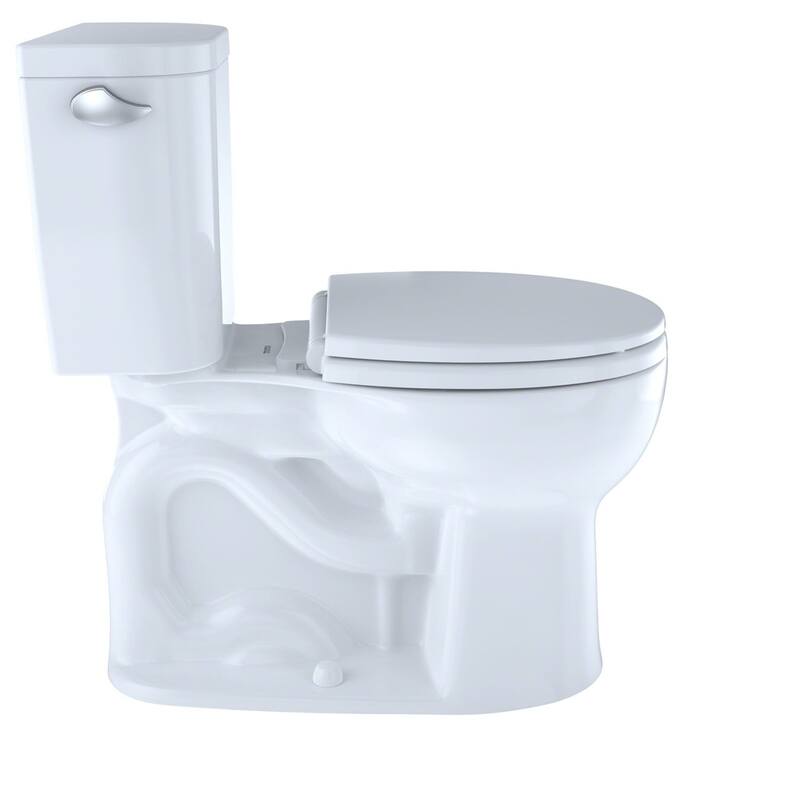 Toto Entrada Two-Piece Round 1.28 GPF Universal Height Toilet, Cotton White (CST243EF#01)