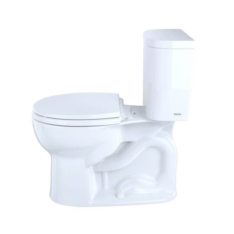 Toto Entrada Two-Piece Round 1.28 GPF Universal Height Toilet, Cotton White (CST243EF#01)