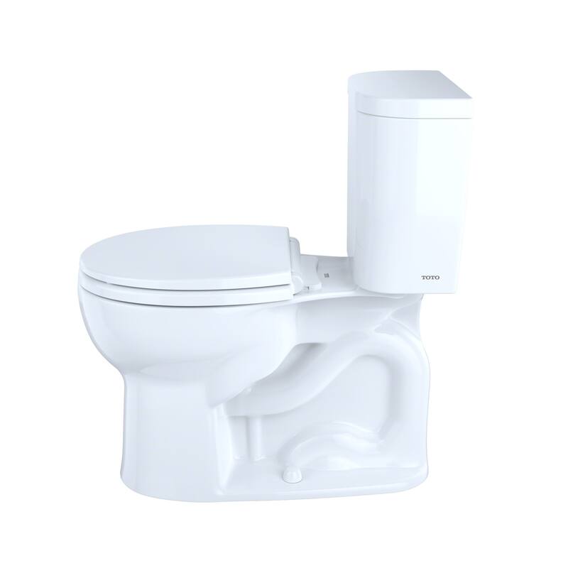 Toto Entrada Two-Piece Round 1.28 GPF Universal Height Toilet, Cotton White (CST243EF#01)