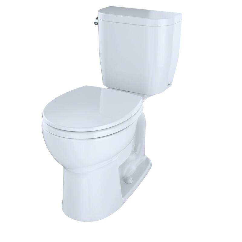 Toto Entrada Two-Piece Round 1.28 GPF Universal Height Toilet, Cotton White (CST243EF#01)