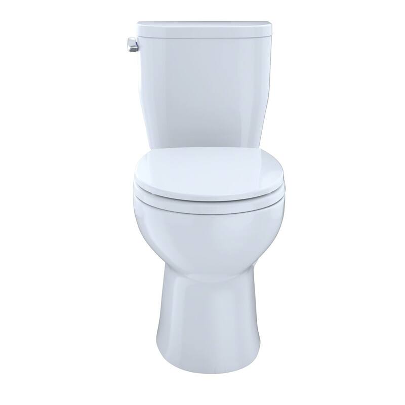 Toto Entrada Two-Piece Round 1.28 GPF Universal Height Toilet, Cotton White (CST243EF#01)