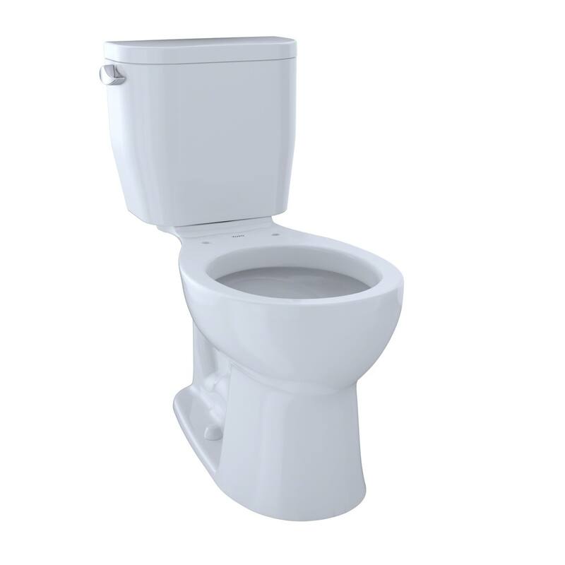 Toto Entrada Two-Piece Round 1.28 GPF Universal Height Toilet, Cotton White (CST243EF#01)