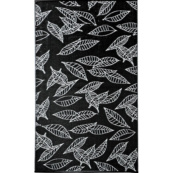 b.b.begonia Arctic Outdoor/ RV/ Camping Arctic Black/ White Reversible Patio Mat