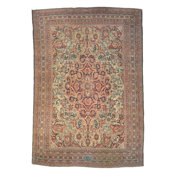 Handmade Oversized Signed Antique Lavar Kerman Area Rug