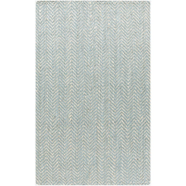 White Chevron Jute Scatter Rug