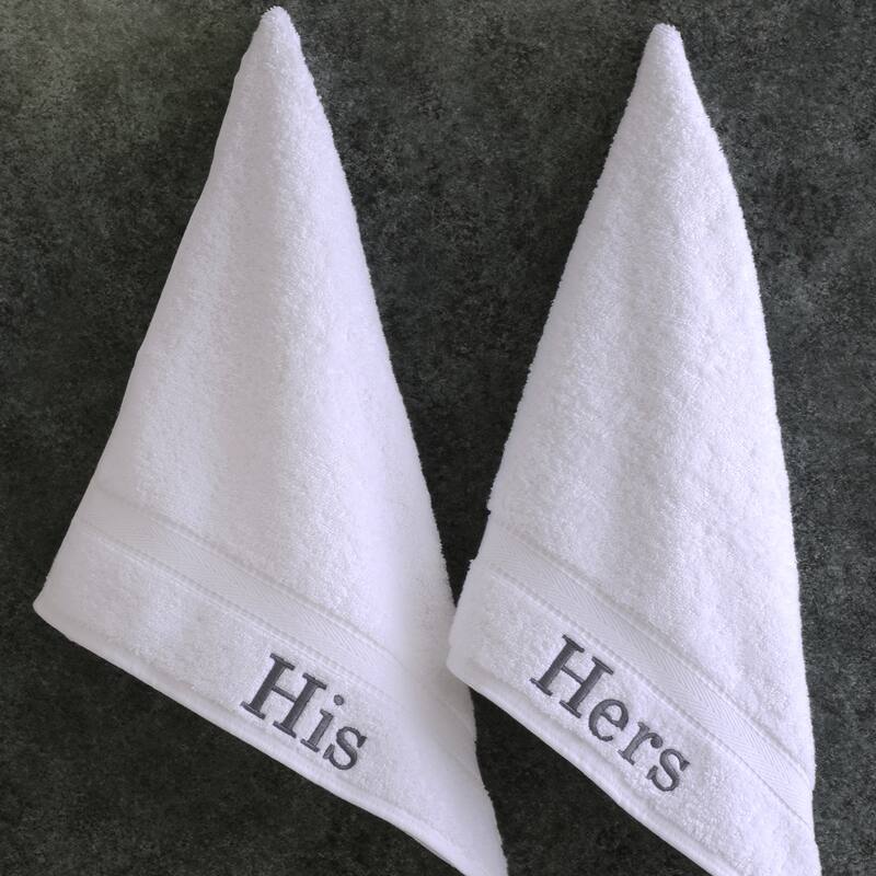 Copper Grove HamlingAuthentic Hotel Personalized His and Hers Turkish Cotton Hand Towels (Set of 2)