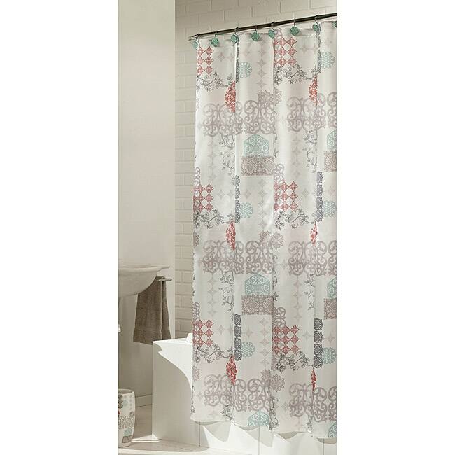 Sienna Fabric Shower Curtain with Hooks