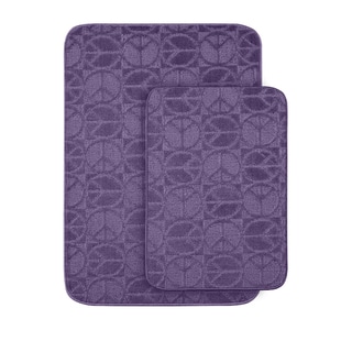 Peace, Love & Purple Bath Rug Set of 2 Bath Rugs