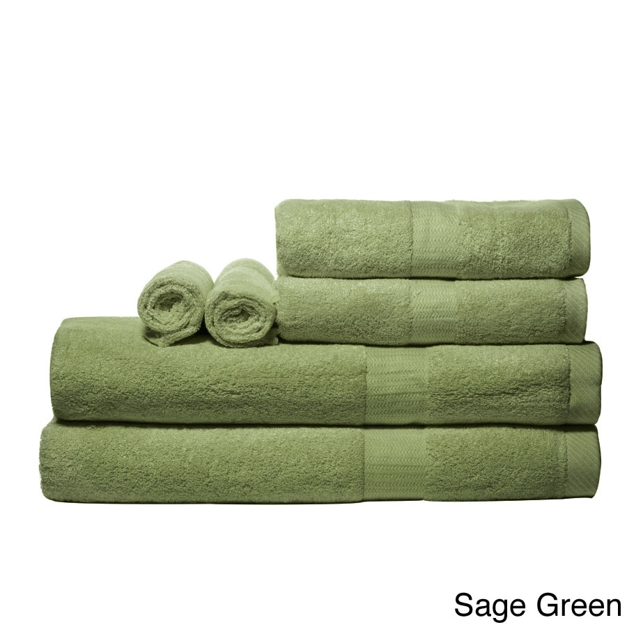 Luxurious Rayon From Bamboo Super absorbent Solid 6 piece Towel Set