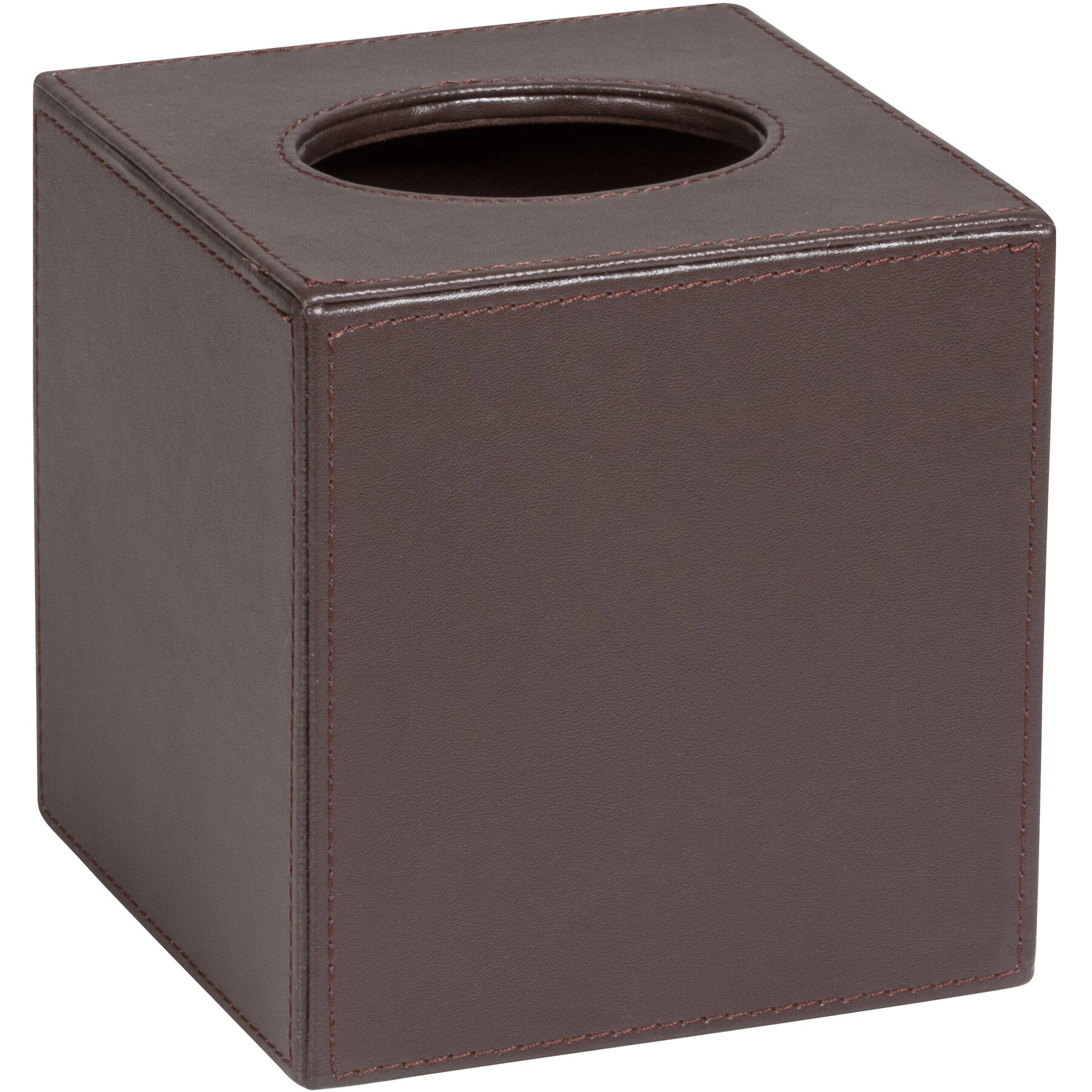 brown leather tissue box cover
