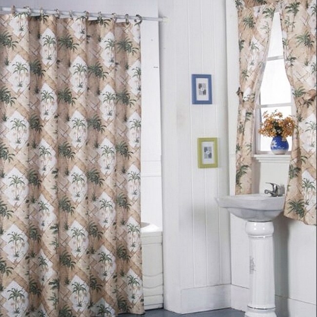California Palm Shower Curtain Set And 4 Piece Window 7511291 California Palm Shower Curtain Set